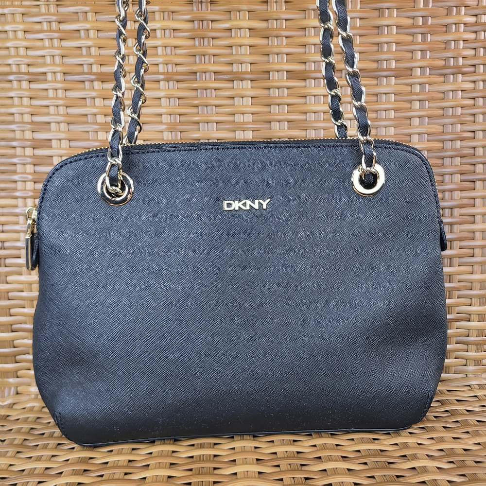 Dkny Black Crossbody Rectangular Shoulder Bag Saf… - image 4